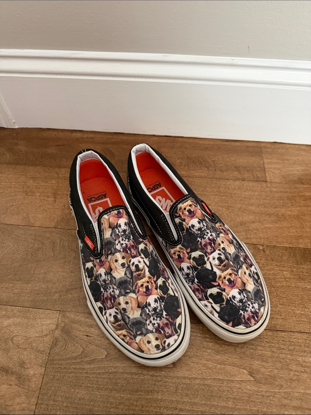 Vans Multicolor Dog Print Slip-On Sneakers with Black Trim